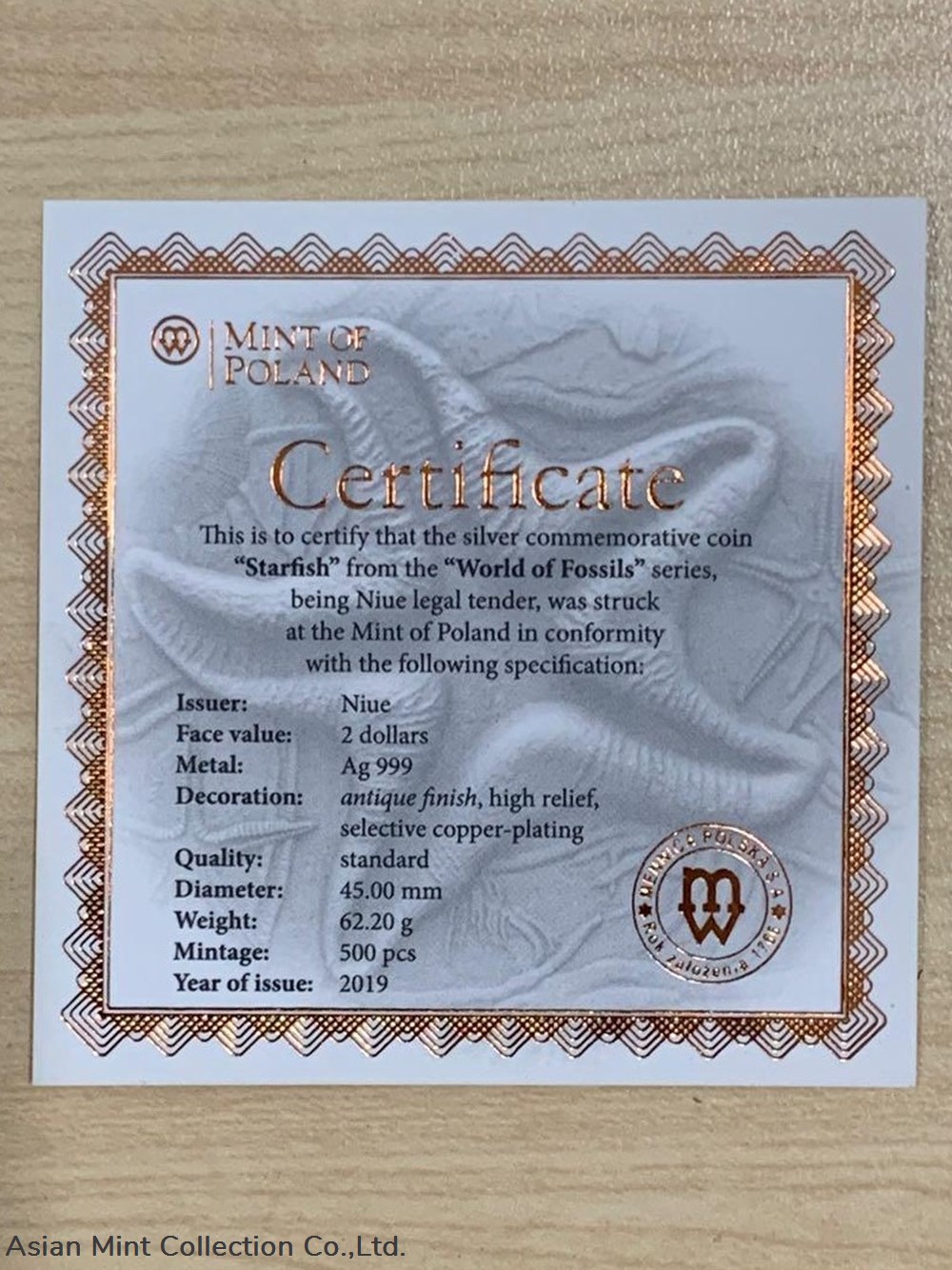 2019 - STARFISH World of Fossils 2 Oz Silver Coin 2$ Niue 3 coins ingots bullion 2019 starfish world of fossils 2 oz silver coin 2 niue