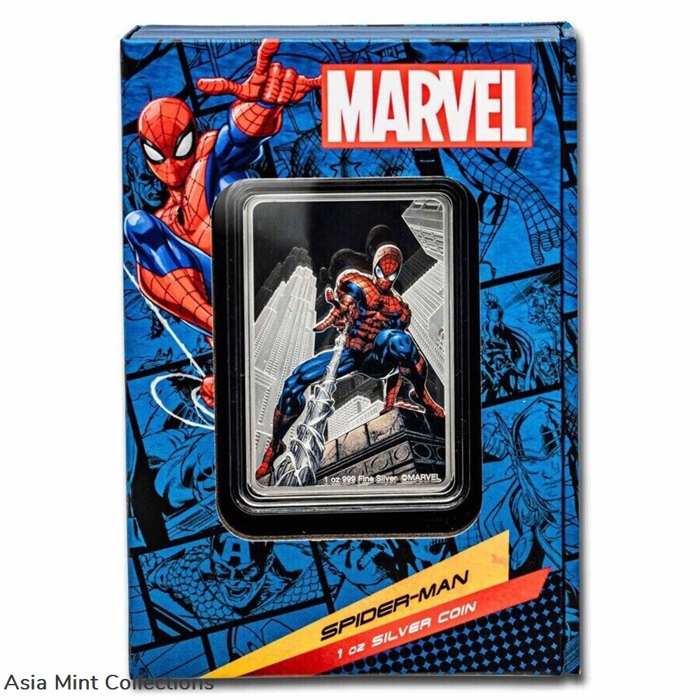 coins ingots bullion 2023 niue 1 oz silver 2 marvel spider man poster coin