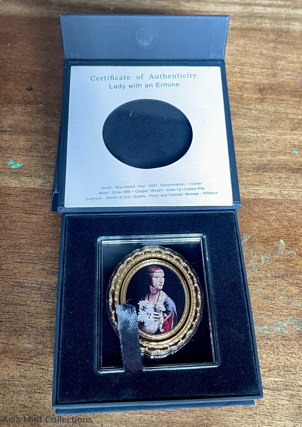 2021 Lady with Ermine Leonardo da Vinci Puzzle Treasures silver-plated coin 4 coins ingots bullion copper 2021 lady with ermine leonardo da vinci puzzle treasures silver plated coin