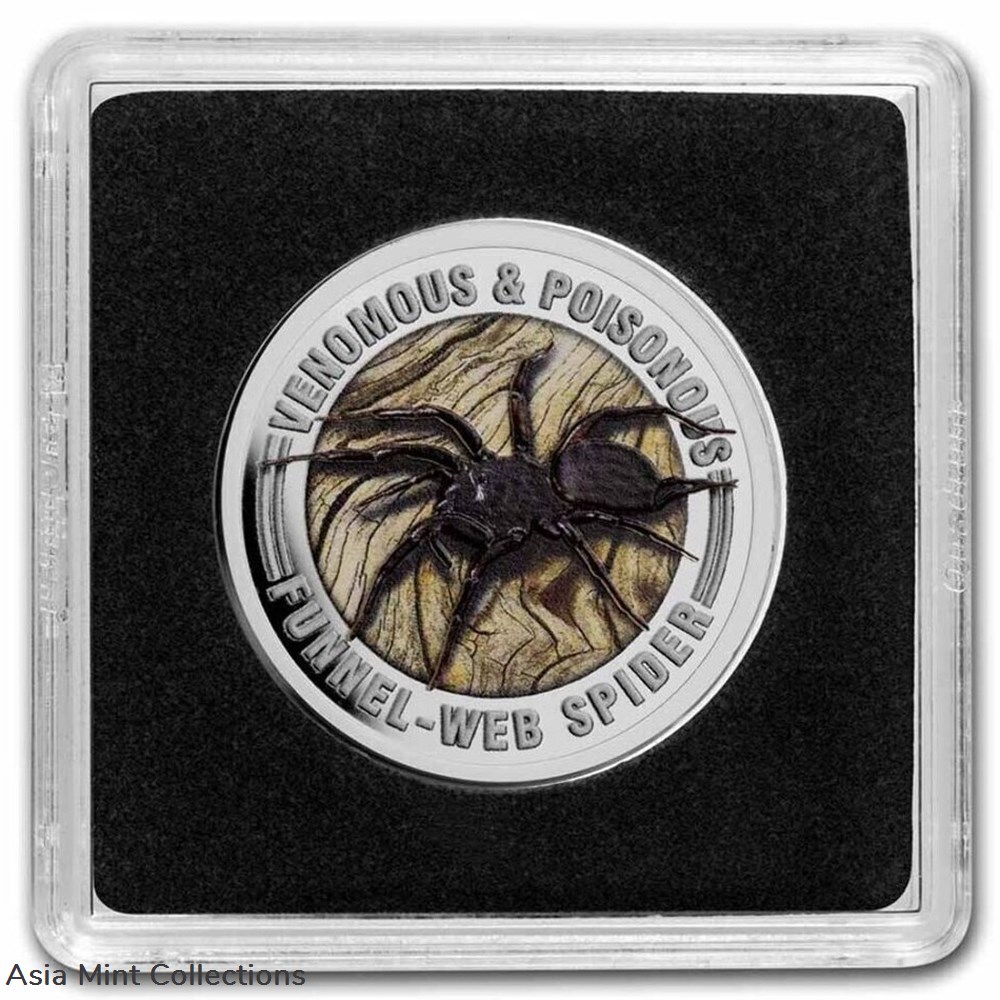 coins ingots bullion 2022 samoa venomous poisonous funnel web spider 1 2 oz silver colorized coin