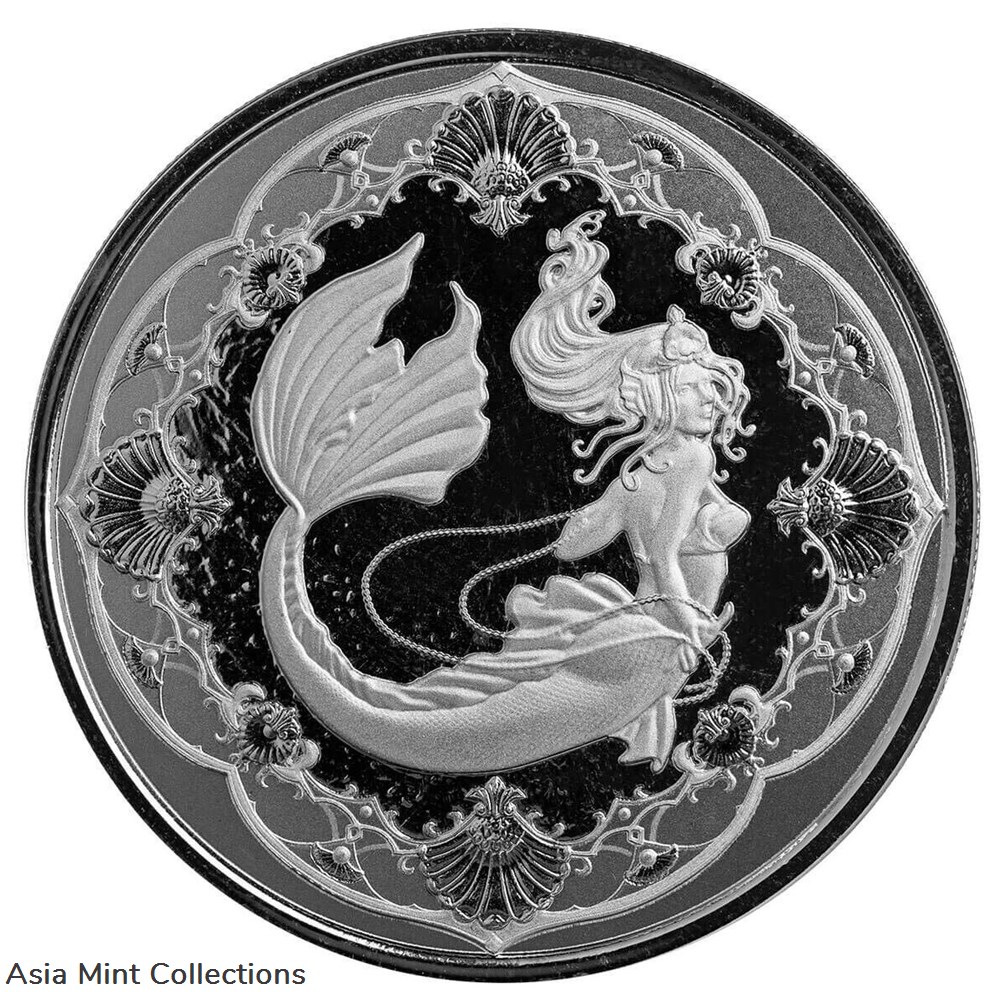 2022 - Samoa 2 Tala 1oz 999 Silver Mermaid Princess of the Seas Proof / Like coins ingots bullion coin 2022 samoa 2 tala 1oz 999 silver mermaid princess of the seas proof like