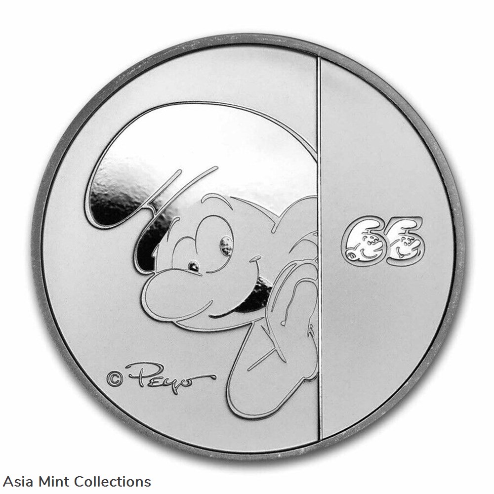 2023 - Smurfs Smurfs 65th Anniversary 1 Oz 999 Silver Niue ST/BU coins ingots bullion coin 2023 smurfs smurfs 65th anniversary 1 oz 999 silver niue st bu