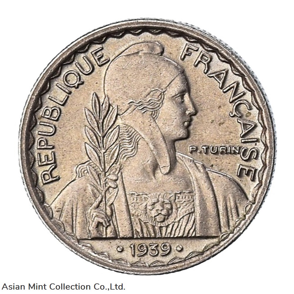 1939 - 10 cents Republique Francaise Coin coins colonial french colonies 1939 10 cents republique francaise coin