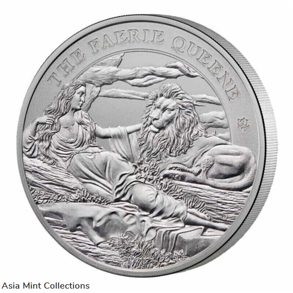 2024 - Saint Helena 1lb Faerie Queene Una and the Lion 1oz 999 Silver coins ingots bullion coin 2024 saint helena 1lb faerie queene una and the lion 1oz 999 silver
