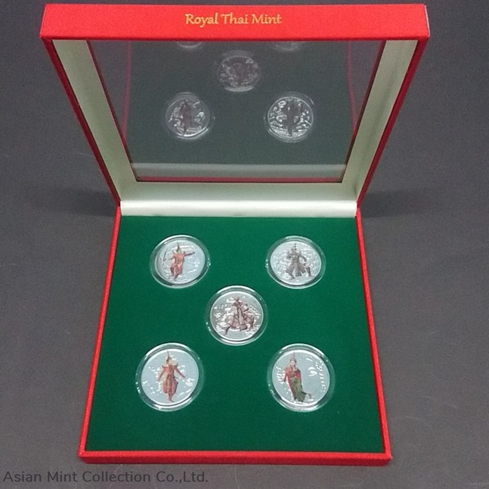 Commemorative Coin of Ramayana,Complete set of 5 coins, Nickel Color printedwith box and certificate 2 commemorative coin of ramayana complete set of 5 coins nickel color printedwith box and certificate