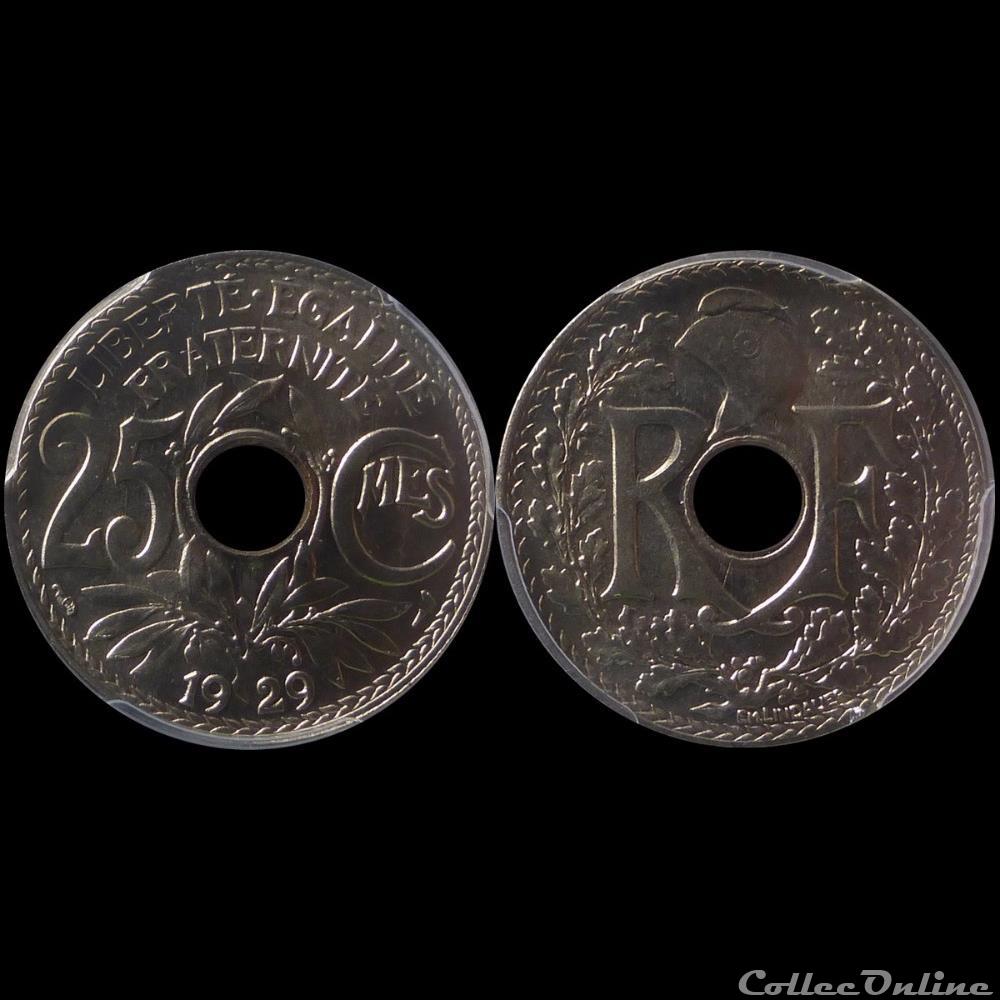 1929 - 25 cts tranche lisse monnaie france moderne 1929 25 cts tranche lisse