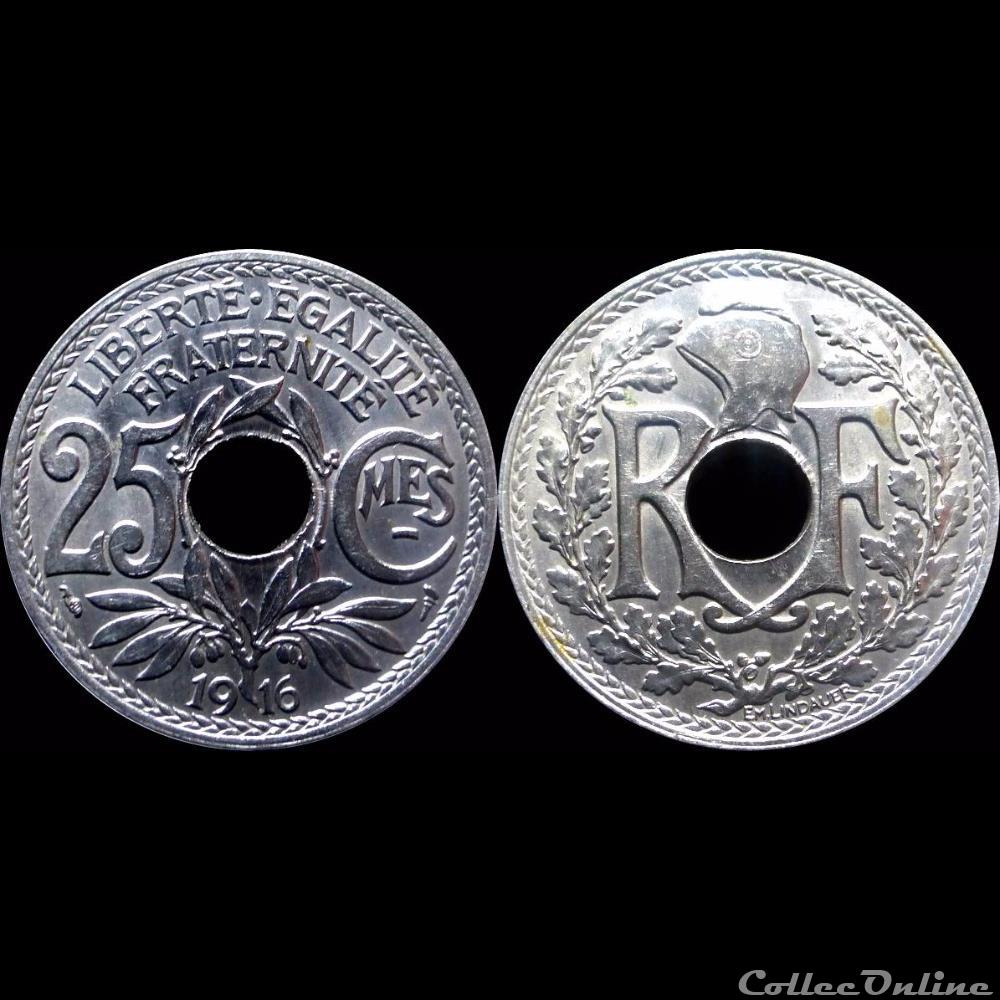 monnaie france moderne 1916 25 cts souligne