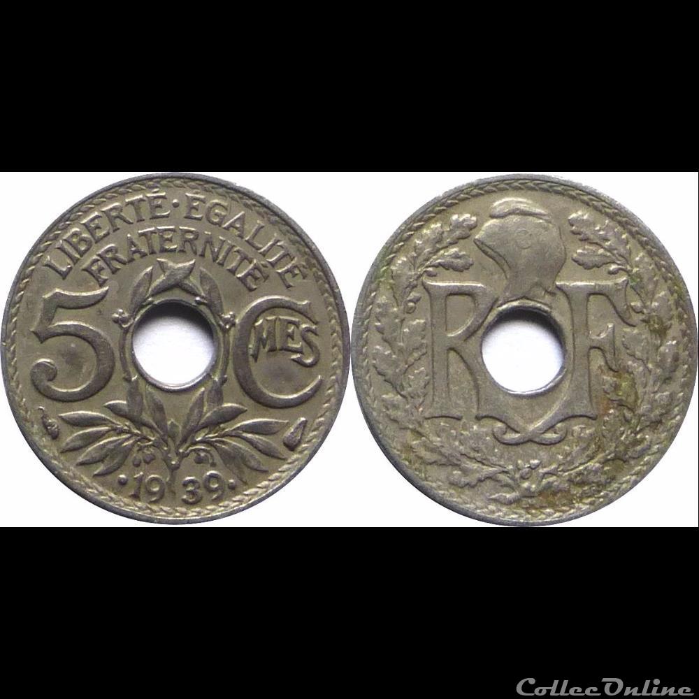 monnaie france moderne 1939 05 cts petit module paris 1939