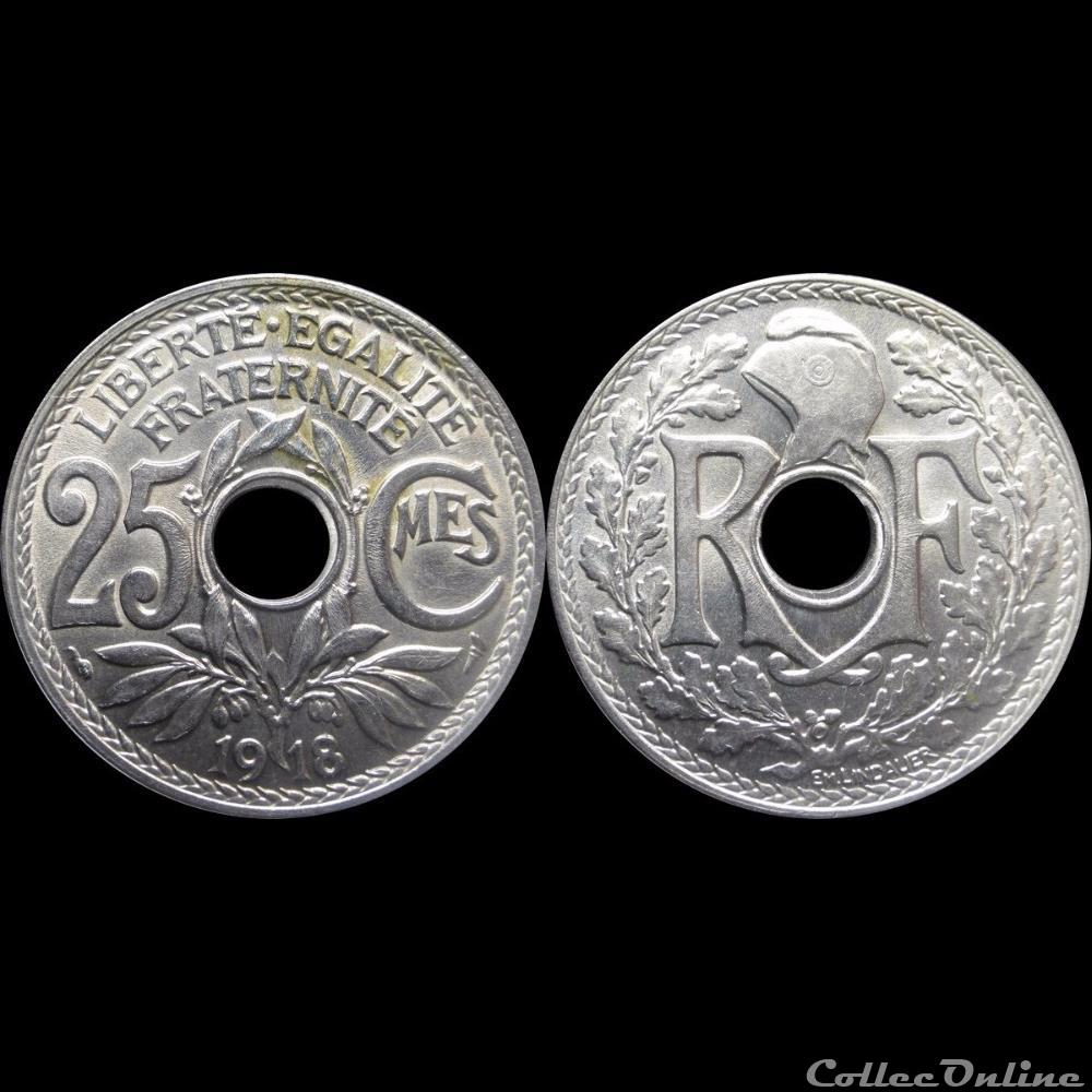 1918 - 25 cts non souligné monnaie france moderne 1918 25 cts non souligne