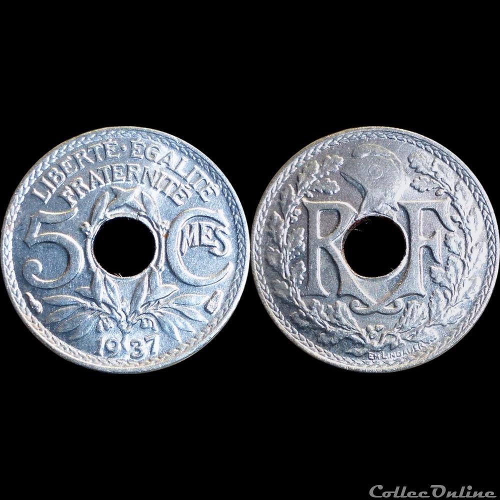 monnaie france moderne 1937 05 cts petit module paris