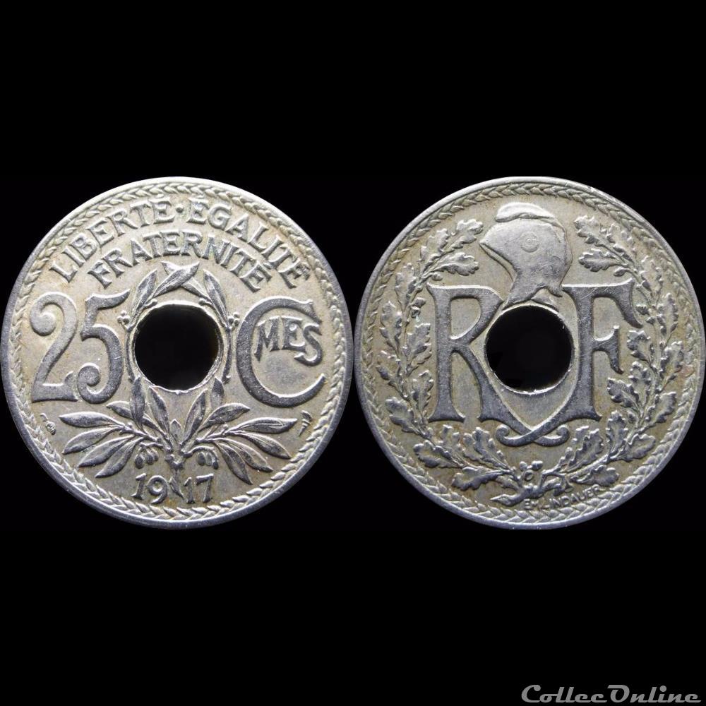 1917 - 25 cts non souligné monnaie france moderne 1917 25 cts non souligne