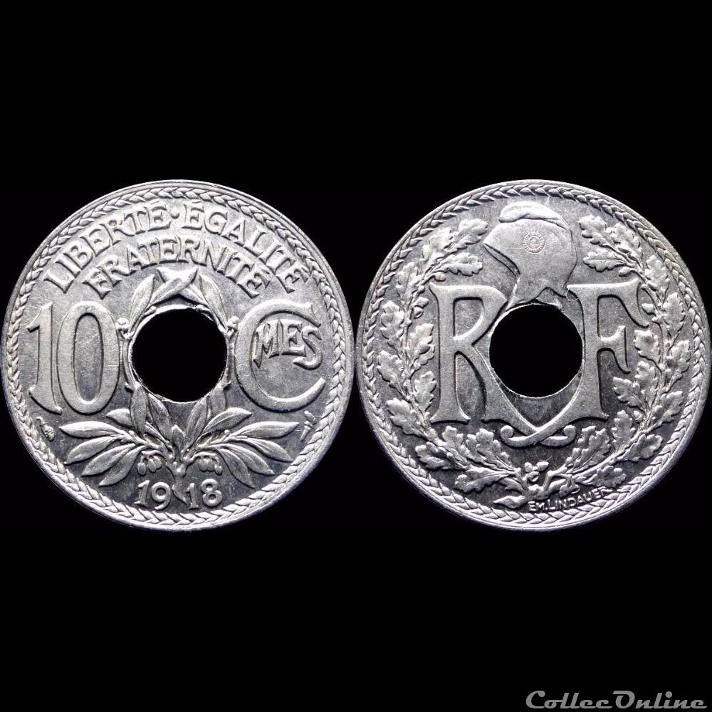 monnaie france moderne 1918 10 cts non souligne paris