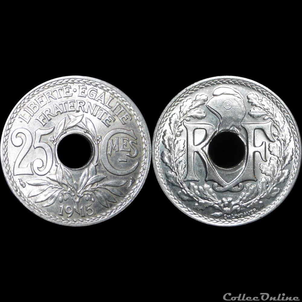 1915 - 25 cts souligné monnaie france moderne 1915 25 cts souligne