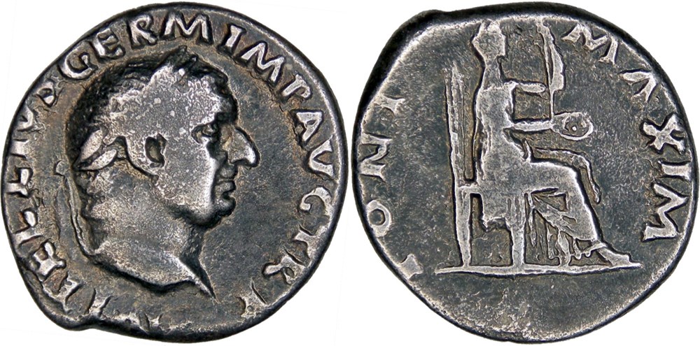 8. Vitellius (107) - denarius (Vesta) monnaies antiques romaines imperiales et republicaines 8 vitellius 107 denarius vesta