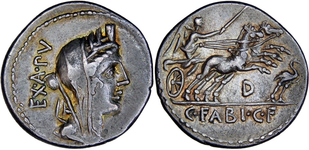 322/1b. Fabia (102 BC) monnaies antiques romaines imperiales et republicaines 322 1b fabia 102 bc