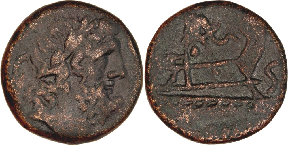 monnaies antiques romaines imperiales et republicaines 262 2 caecilia semis 128 bc