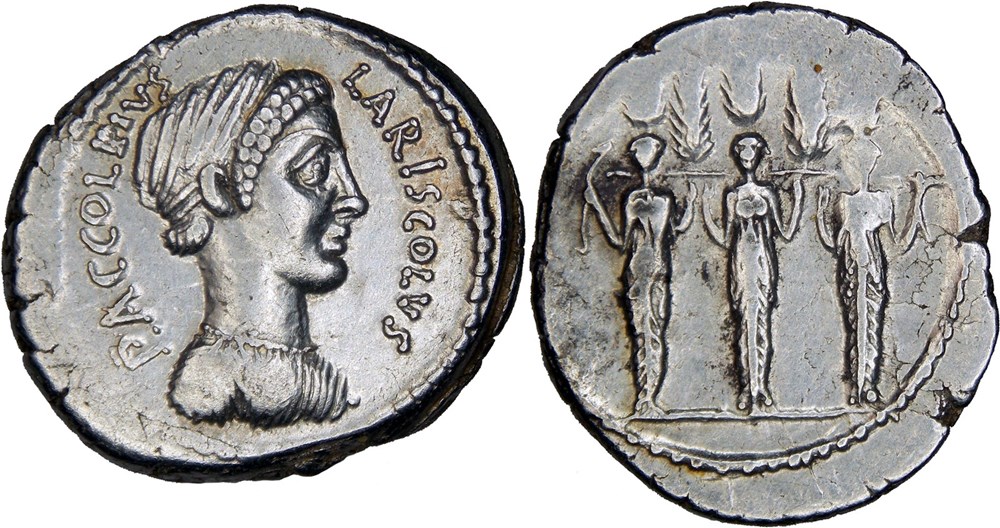monnaies antiques romaines imperiales et republicaines 486 1 accoleia 43 bc