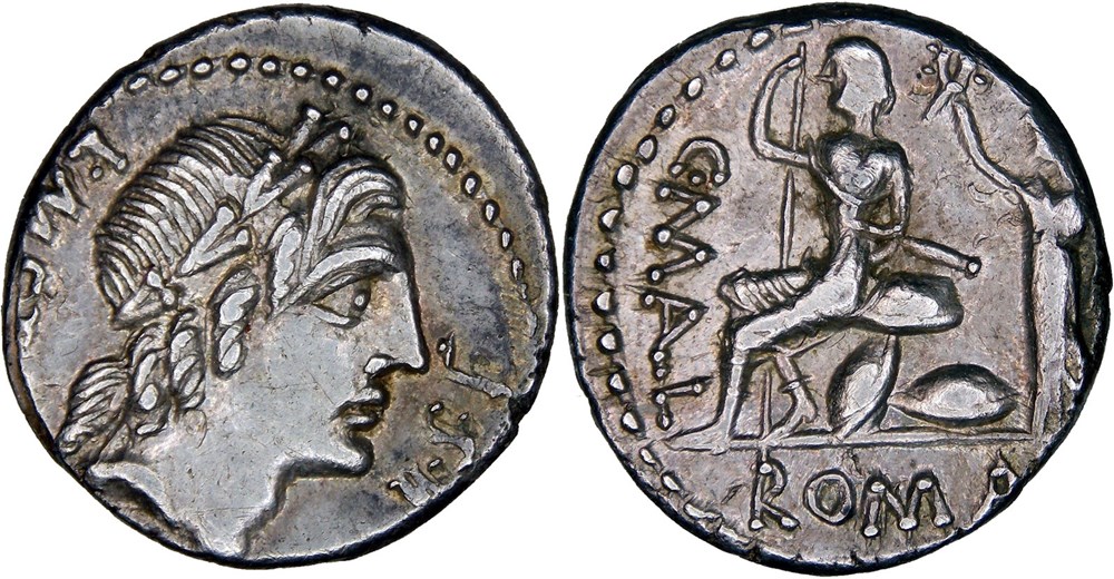 335/1b. Caecilia et al. (late 90s BC) monnaies antiques romaines imperiales republicaines 335 1b caecilia et al late 90s bc
