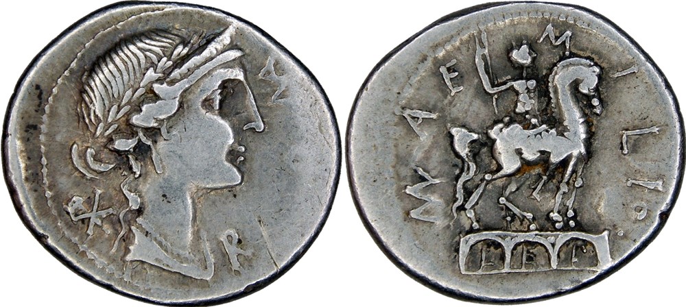 291/1. Aemilia - denarius (114-113 BC) monnaies antiques romaines imperiales et republicaines 291 1 aemilia denarius 114 113 bc