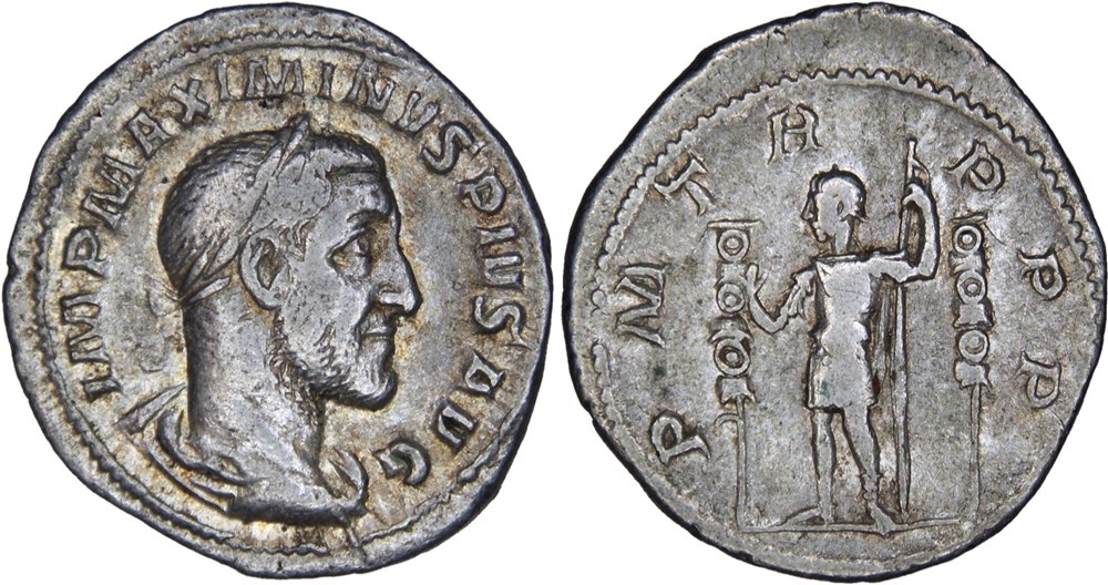 Maximinus. 001 (Emperor & standards) monnaies antiques romaines imperiales et republicaines maximinus 001 emperor standards