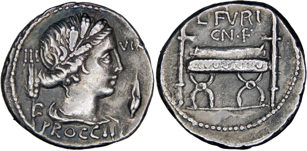 414/1. Furia (63 BC) monnaies antiques romaines imperiales et republicaines 414 1 furia 63 bc