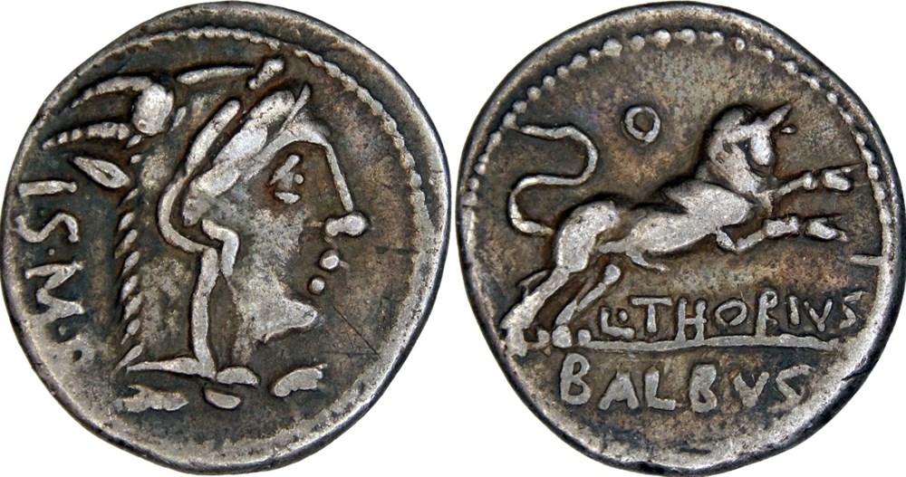 monnaies antiques romaines imperiales et republicaines 316 1 thoria 105 bc