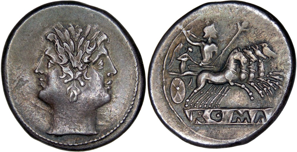 030/1. Anonymous - quadrigatus (225−214 BC) monnaies antiques romaines imperiales et republicaines 030 1 anonymous quadrigatus 225 214 bc