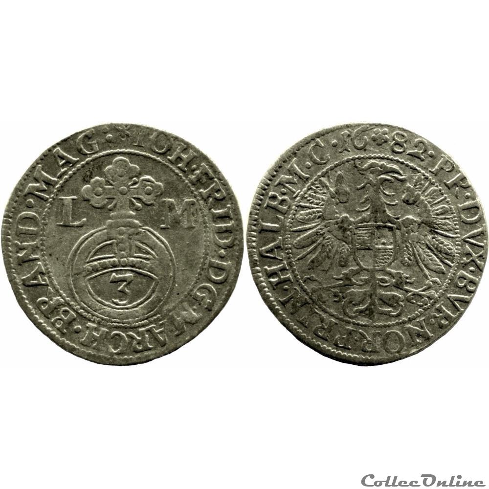 monnaie saint empire romain germanique romaine brandenburg ansbach john frederick groschen 1682