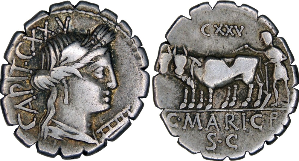 378/1c. Maria (81 BC) monnaies antiques romaines imperiales et republicaines 378 1c maria 81 bc