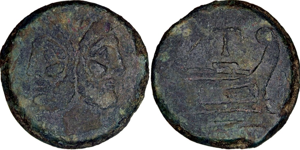 177/1. PT or TP - as (169-158 BC) monnaie antique av jc ap romaine republicaine imperiale 177 1 pt or tp as 169 158 bc