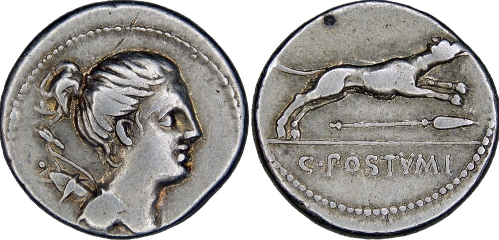394/1b. Postumia (73 BC) monnaies antiques romaines imperiales et republicaines 394 1b postumia 73 bc
