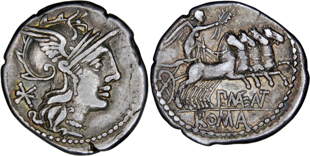 monnaies antiques romaines imperiales et republicaines 249 1 maenia 132 bc