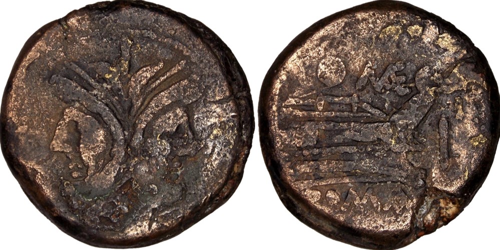 143/1. Maenia - as (189-180 BC) monnaies antiques romaines imperiales et republicaines 143 1 maenia as 189 180 bc