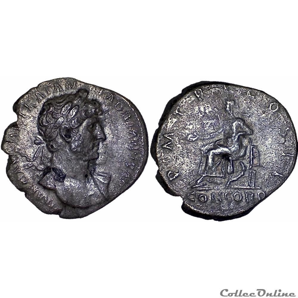 monnaies antiques romaines republicaines imperiales 3 hadrian 039b denarius concordia