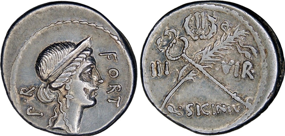 440/1. Sicinia (49 BC) monnaies antiques romaines imperiales et republicaines 440 1 sicinia 49 bc