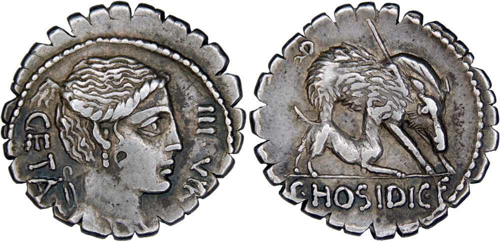 407/1. Hosidia (64 BC) monnaies antiques romaines imperiales et republicaines 407 1 hosidia 64 bc