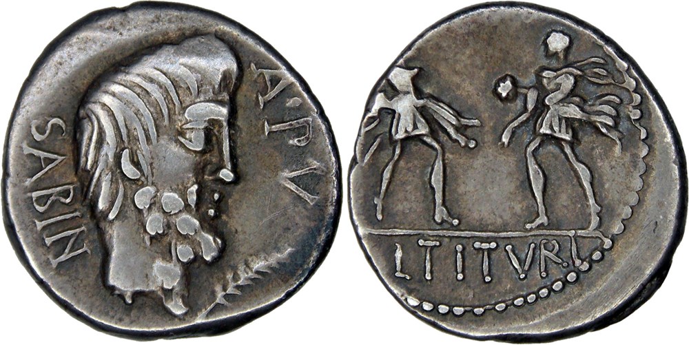 344/1c. Tituria (89 BC) monnaies antiques romaines imperiales et republicaines 344 1c tituria 89 bc