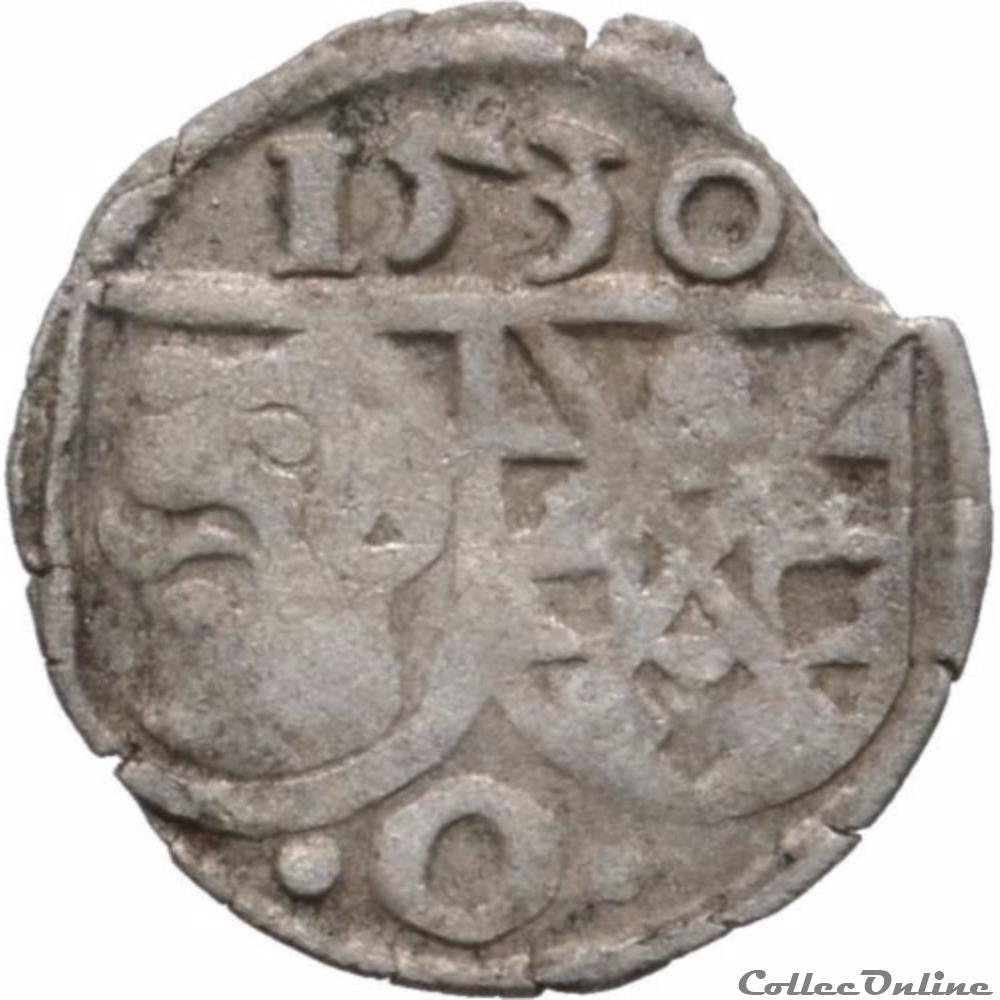 monnaie europe medievale saint empire romain germanique oettingen karl wolfgang louis xv pfennig 1530