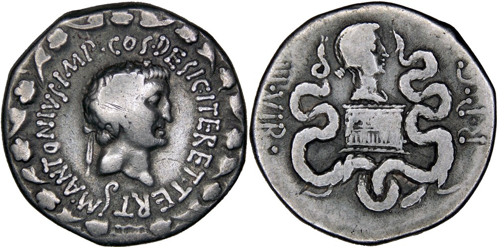 RPC I/2201, Mark Antony & Octavia (c.39 BC) monnaies antiques romaines provinciales rpc i 2201 mark antony octavia c 39 bc