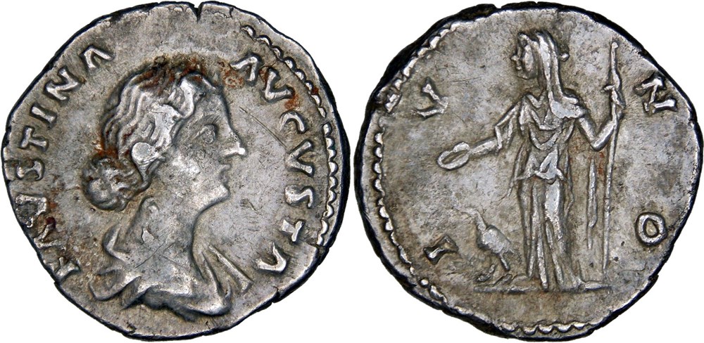 5b. Faustina II. 688 (Juno) monnaies antiques romaines imperiales et republicaines 5b faustina ii 688 juno