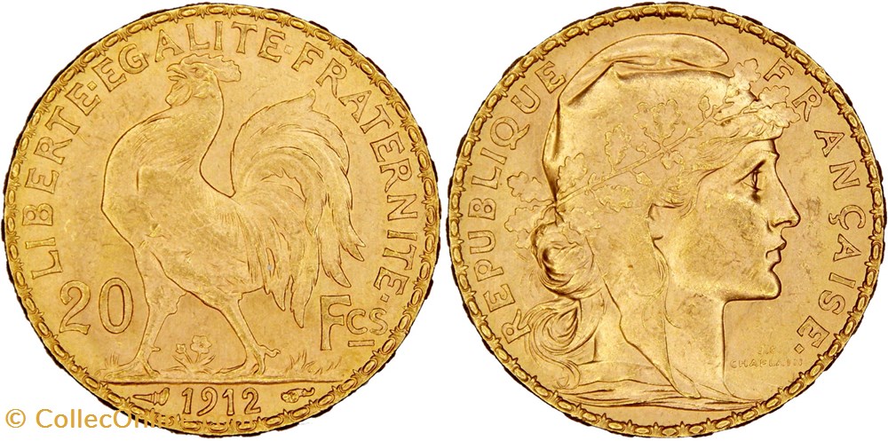 F.535/6 - 20 francs 1912 monnaies monde france f 535 6 20 francs 1912