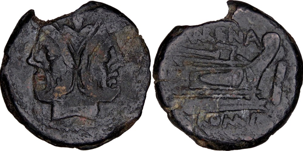 186/1. Licinia - as (169-158 BC) monnaie antique av jc ap romaine republicaine imperiale 186 1 licinia as 169 158 bc