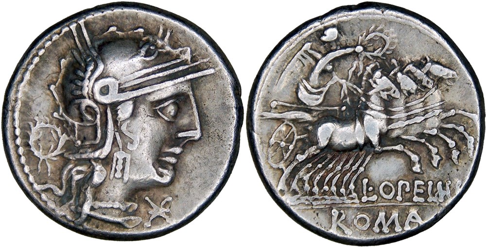 253/1. Opeimia (131 BC) monnaies antiques romaines imperiales et republicaines 253 1 opeimia 131 bc