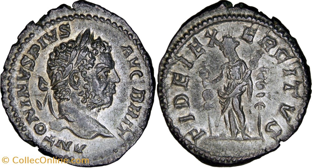 monnaies antiques romaines republicaines imperiales 6 caracalla 213 fides