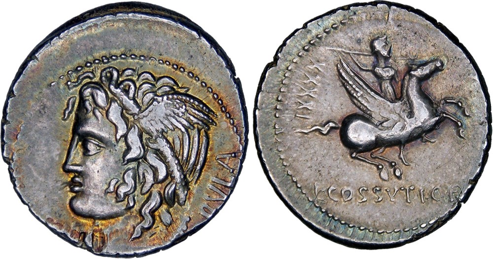 395/1. Cossutia (72 BC) monnaies antiques romaines imperiales et republicaines 395 1 cossutia 72 bc