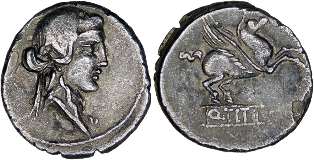 monnaies antiques romaines imperiales et republicaines 341 2 titia 90 bc