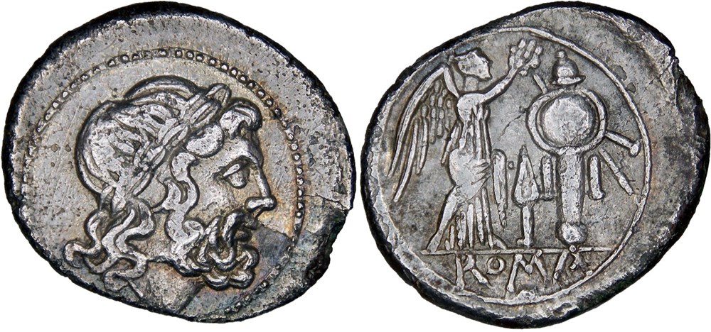 monnaies antiques romaines imperiales et republicaines 083 1a anonymous victoriatus 211 210 bc