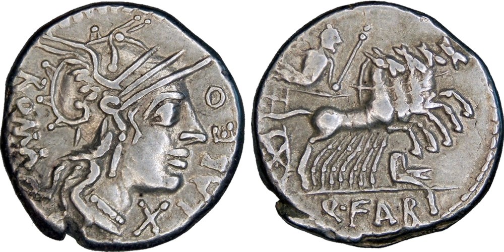 273/1. Fabia (124 BC) monnaies antiques romaines republicaines imperiales 273 1 fabia 124 bc