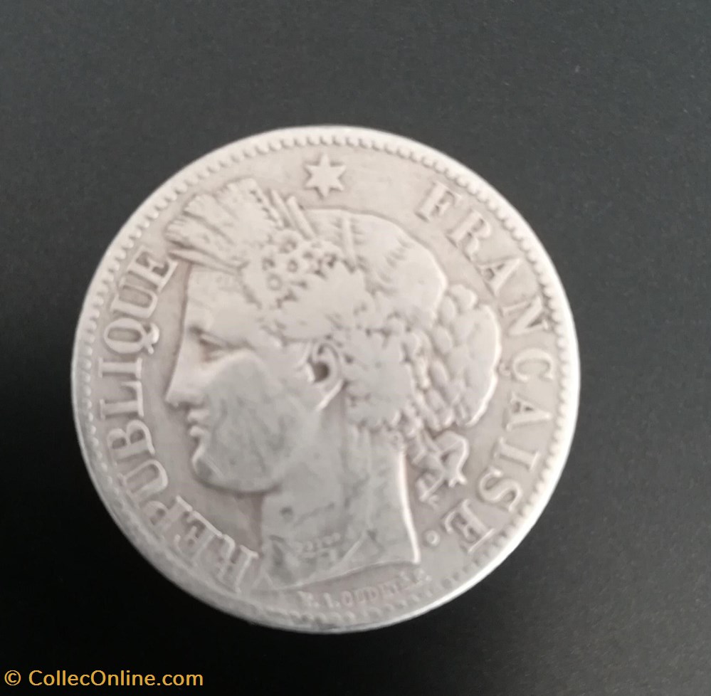 Pièce Argent 2 Francs Cérès de 1881 Avec Légende monnaie france moderne piece argent 2 francs ceres de 1881 avec legende