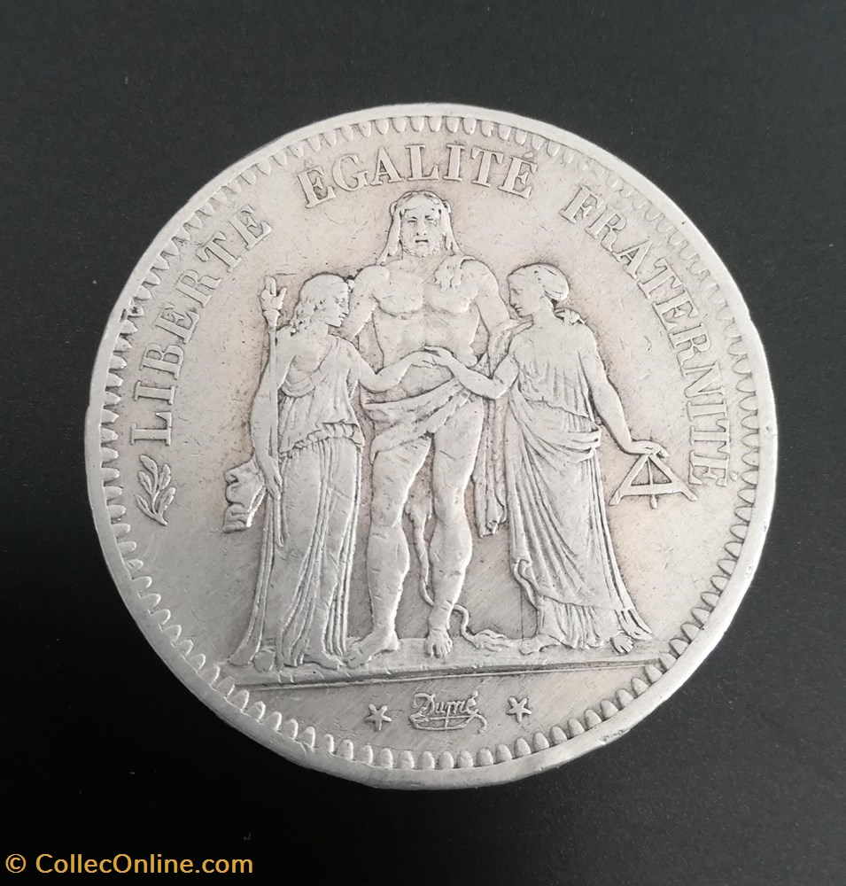 Pièce 5 Francs Hercule 1849 monnaie france moderne piece 5 francs hercule 1849